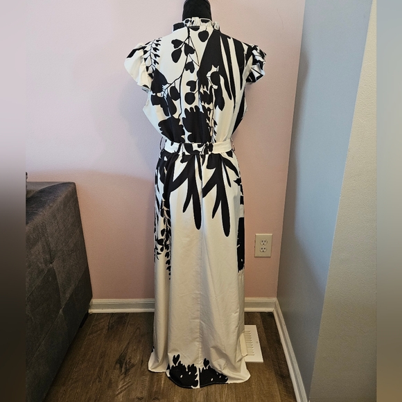 Elegant Black & White Floral Maxi Dress - Size XL 🖤 NWOT - Picture 6 of 9